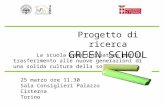 Progetto di ricerca GREEN SCHOOL 25 marzo ore 11.30 Sala Consiglieri Palazzo Cisterna Torino La scuola come incubatore per il trasferimento alle nuove.