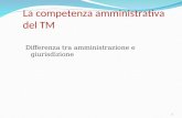La competenza amministrativa del TM Differenza tra amministrazione e giurisdizione 1.