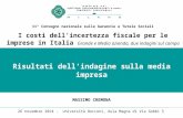 Risultati dell’indagine sulla media impresa MASSIMO CREMONA 11° Convegno nazionale sulle Garanzie e Tutele Sociali I costi dell’incertezza fiscale per.