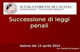 Successione di leggi penali lezione del 15 aprile 2014 Avv. Stefania Di Gregorio.