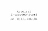 Acquisti intracomunitari Art. 38 D.L. 331/1993 1.
