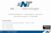 NT Nuove Tecnologie S.r.l. |  |  Viale Alcide De Gasperi, 37 - 33100 UDINE Claudio Rojatti System Administrator and Virtualization.