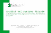 1 Analisi del residuo fiscale e studio comparativo Regione Lombardia, Nord, Centro, Sud Italia Antonio Dal Bianco - Éupolis Lombardia 5 novembre 2014 –