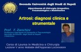 F. Zanchini Professore Artrosi: diagnosi clinica e strumentale Corso di Laurea in Medicina e Chirurgia Lezione V anno Malattie dell’Apparato Locomotore