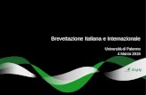 Università di Palermo 4 Marzo 2015 Brevettazione Italiana e Internazionale.