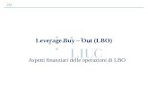 Leverage Buy – Out (LBO) Aspetti finanziari delle operazioni di LBO.