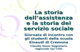 La storia dell’assistenza e la storia del servizio sociale Giornata di incontro con gli studenti della scuola Einaudi di Cremona Claudio Dossi Segretario.