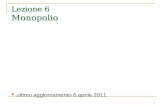 1 Lezione 6 Monopolio ultimo aggiornamento 6 aprile 2011.