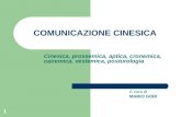 1 COMUNICAZIONE CINESICA Cinesica, prossemica, aptica, cronemica, cairemica, vestemica, posturologia A cura di MARIO GORI.
