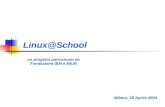 Linux@School un progetto patrocinato da Fondazione IBM e MIUR Title slide Milano, 28 Aprile 2004.