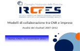 Modelli di collaborazione tra CNR e imprese Analisi dei risultati 2007-2012 Roma, CNEL, 25 novembre 2014.