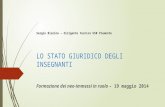 Sergio Blazina – dirigente tecnico USR Piemonte LO STATO GIURIDICO DEGLI INSEGNANTI Formazione dei neo-immessi in ruolo – 19 maggio 2014.