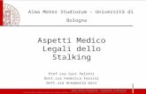 Alma Mater Studiorum – Università di Bologna Aspetti Medico Legali dello Stalking Prof.ssa Susi Pelotti Dott.ssa Federica Fersini Dott.ssa Annamaria Govi.