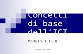 Concetti di base dell’ICT Modulo 1 ECDL Prof. Antonio Sestini.
