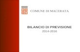 COMUNE DI MACERATA BILANCIO DI PREVISIONE 2014-2016.