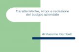 Caratteristiche, scopi e redazione del budget aziendale di Massimo Ciambotti.