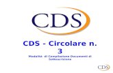 CDS - Circolare n. 3 Modalità di Compilazione Documenti di Sottoscrizione.