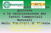 Le buone pratiche per la gestione e la valorizzazione dei Centri Commerciali Naturali della Provincia di Pistoia Focus Group per i gruppi dirigenti dei.