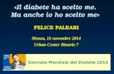 «Il diabete ha scelto me. Ma anche io ho scelto me» FELICE PALEARI Monza, 16 novembre 2014 Urban Center Binario 7 Giornata Mondiale del Diabete 2014.