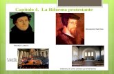 Capitolo 4. La Riforma protestante Martin Lutero Giovanni Calvino Il concilio di Trento Interno di una chiesa protestante.