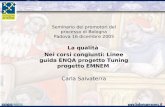 La qualità Nei corsi congiunti: Linee guida ENQA progetto Tuning progetto EMNEM Carla Salvaterra Seminario dei promotori del processo di Bologna Padova.