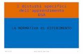 I disturbi specifici dell’apprendimento DSA LA NORMATIVA di RIFERIMENTO Nera Maria Matilde102/04/2015.