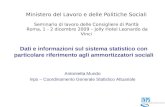 Dati e informazioni sul sistema statistico con particolare riferimento agli ammortizzatori sociali Antonietta Mundo Inps – Coordinamento Generale Statistico.