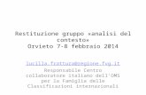 Restituzione gruppo «analisi del contesto» Orvieto 7-8 febbraio 2014 lucilla.frattura@regione.fvg.it Responsabile Centro collaboratore italiano dell’OMS.