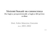 FMZ Sistemi basati su conoscenza Da logica proposizionale a logica del primo ordine Dott. Fabio Massimo Zanzotto a.a. 2001-2002.