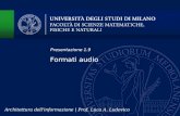 Formati audio Presentazione 1.9 Architettura dell'informazione | Prof. Luca A. Ludovico.