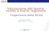 Valutazione del lavoro svolto a livello regionale l’esperienza della Sicilia 25 Marzo 2010.