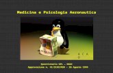 Medicina e Psicologia Aeronautica A C A O Questionario GPL – DGAC Approvazione n. 41/5192/M30 – 26 Agosto 1994.