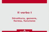 Il verbo I Struttura, genere, forma, funzione Il verbo I Struttura, genere, forma, funzione.