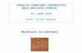 Muratura in mattoni CORSO DI CARATTERI COSTRUTTIVI DELLâ€™EDILIZIA STORICA AA. 2008-2009 Arch. Elisa Adorni