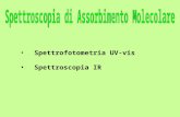 Spettrofotometria UV-vis Spettroscopia IR. Questa spettroscopia, come già detto, si occupa delle transizioni fra diversi stati elettronici della molecola.