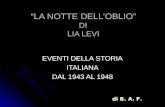 “LA NOTTE DELL’OBLIO” DI LIA LEVI EVENTI DELLA STORIA ITALIANA DAL 1943 AL 1948 di B. A. F.