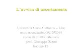 L’avviso di accertamento Università Carlo Cattaneo – Liuc anno accademico 2013/2014 corso di diritto tributario prof. Giuseppe Zizzo lezione 13. 1.