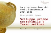 24 gennaio 2014 Catania Sviluppo urbano sostenibile e Terzo settore Piero David pdavid@unime.it La programmazione dei Fondi Strutturali 2014-2020.
