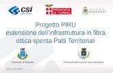 Torino, 21/07/2014 Progetto PIRU estensione dell’infrastruttura in fibra ottica spenta Patti Territoriali Comune di RolettoComune di Luserna San Giovanni.