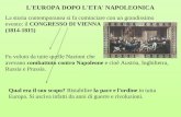 La storia contemporanea si fa cominciare con un grandissimo evento: il CONGRESSO DI VIENNA (1814-1815) L'EUROPA DOPO L'ETA' NAPOLEONICA Fu voluto da tutte.