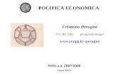 Cristiano Perugini 075 585 5285 perugini@unipg.it perugini POLITICA ECONOMICA SSIS a.a. 2007/2008 Classe A019.
