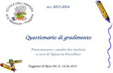 Questionario di gradimento Presentazione e analisi dei risultati a cura di Natascia Porcellato Poggiana di Riese Pio X, 16.06.2014 a.s. 2013-2014.