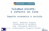 TeleMed-ESCAPE: i referti on line Impatto economico e sociale Dott. Roberto Rigoli Coordinatore di progetto Ing. Giovanni Bettiol U.O. coordinamento Progetti.