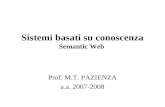 Sistemi basati su conoscenza Semantic Web Prof. M.T. PAZIENZA a.a. 2007-2008.