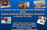 In classe con un alunno con disabilità gravi Buone pratiche di didattica inclusiva e lavoro in rete Dott. Mauro Mario Coppa Direttore servizio riabilitativo.