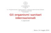 Gli organismi sanitari internazionali C.Quercioli Siena, 14 maggio 2014 C.I. Programmazione, Organizzazione e Gestione delle Aziende Sanitarie CL. Ingegneria.