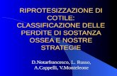 RIPROTESIZZAZIONE DI COTILE: CLASSIFICAZIONE DELLE PERDITE DI SOSTANZA OSSEA E NOSTRE STRATEGIE D.Notarfrancesco, L. Russo, A.Cappelli, V.Monteleone.