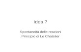 Idea 7 Spontaneità delle reazioni Principio di Le Chatelier.
