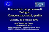 Il terzo ciclo nel processo di Bologna: Competenze, crediti, qualità Caserta, 30 gennaio 2009 Ann Katherine Isaacs Università di Pisa Tuning Management,