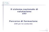 Percorso di formazione USR per la Lombardia Il sistema nazionale di valutazione SNV 1.